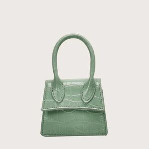Mini croc embossed satchel bag.